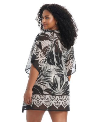 Plus Size Island Time Pull-On Cover-Up Caftan