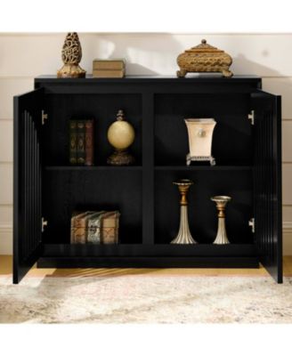 Fluted Sideboard Cabinet with Outlets