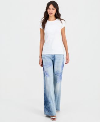 Women's Lux Triangle Lace Logo Short-Sleeve T-Shirt