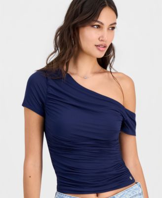 Women's Jaide Asymmetric Short-Sleeve Shirring Top