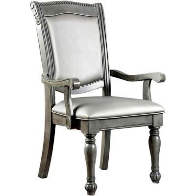 Traditional Gray Dining Chairs Set of 2
