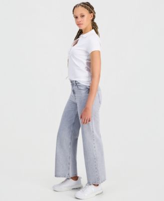 Women's Cotton High-Rise Wide-Leg Jeans