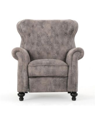Accented Push Back Recliner Chair with Rolled Arms