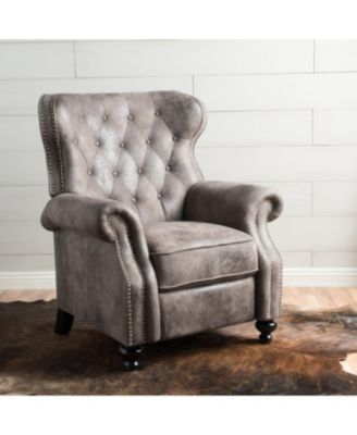 Accented Push Back Recliner Chair with Rolled Arms