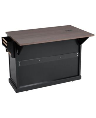 Kitchen Island with Drop Leaf & Power Outlet