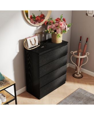 Black 4-Drawer Modern Dresser