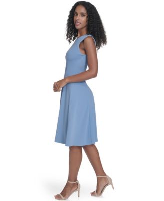 Women's Crepe Fit & Flare Midi Dress