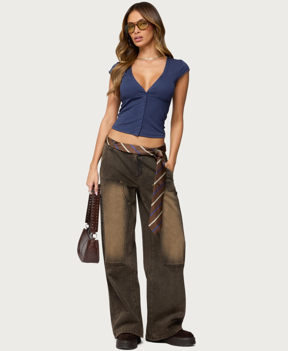 Edikted Womens Alza Button Up Top