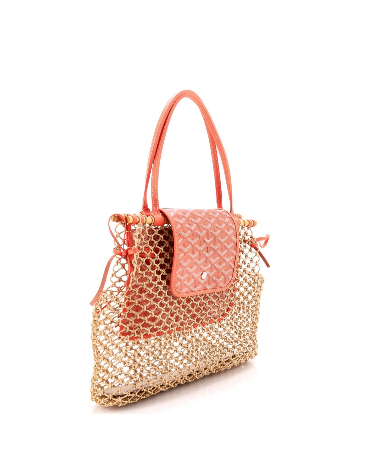 Pre-Owned Goyard Aligre Bag Raffia Net with Coated Canvas