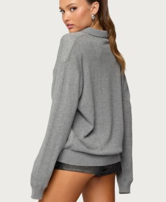 Women's Kati Argyle Oversized Polo Sweater