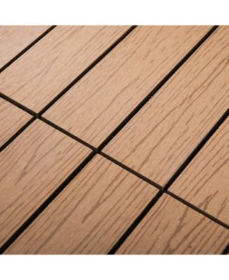 12" 11-Piece Wood-Plastic Composite Interlocking Deck Tiles