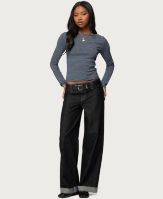 Women's Loria Striped Boat Neck Top