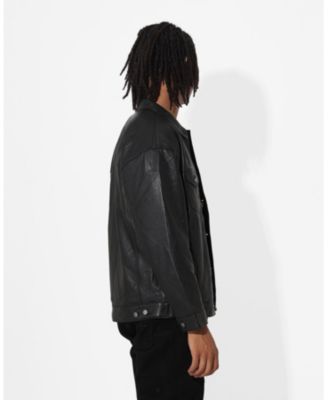 Men's Oversized Leather Trucker Jkt