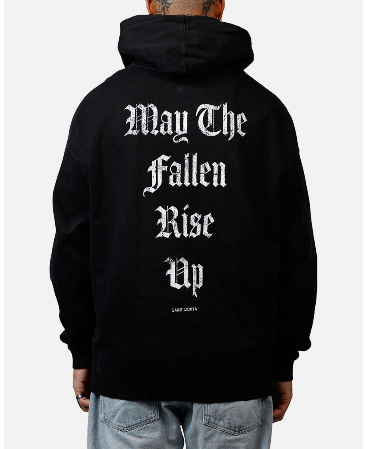Saint Morta Men's Fallen Rising Boxy Hoodie Black