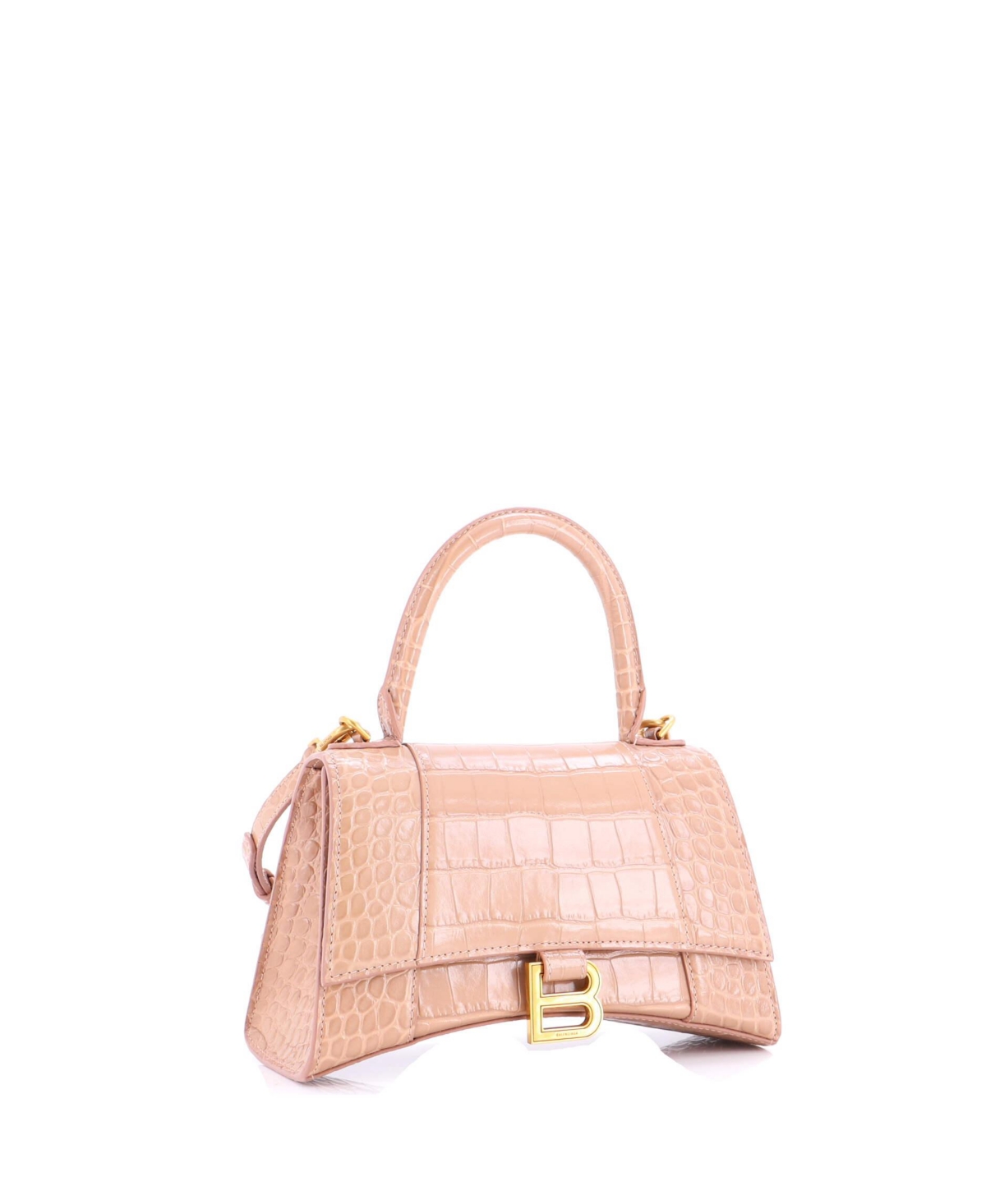 Pre-Owned Balenciaga Small Hourglass Top Handle Bag Embossed Leather