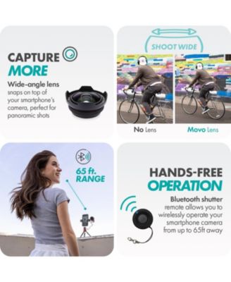 iVlog1-IP Vlogging Kit for iPhone 15/16/17 and up  (USB-C) with Microphone, Mini Tripod, LED Light, Wide-Angle Lens