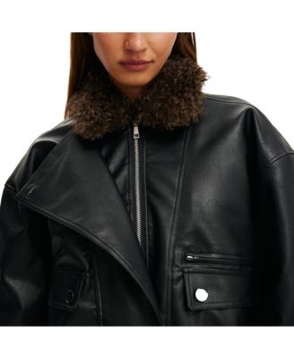 Women's Darcy Faux Leather Bomber