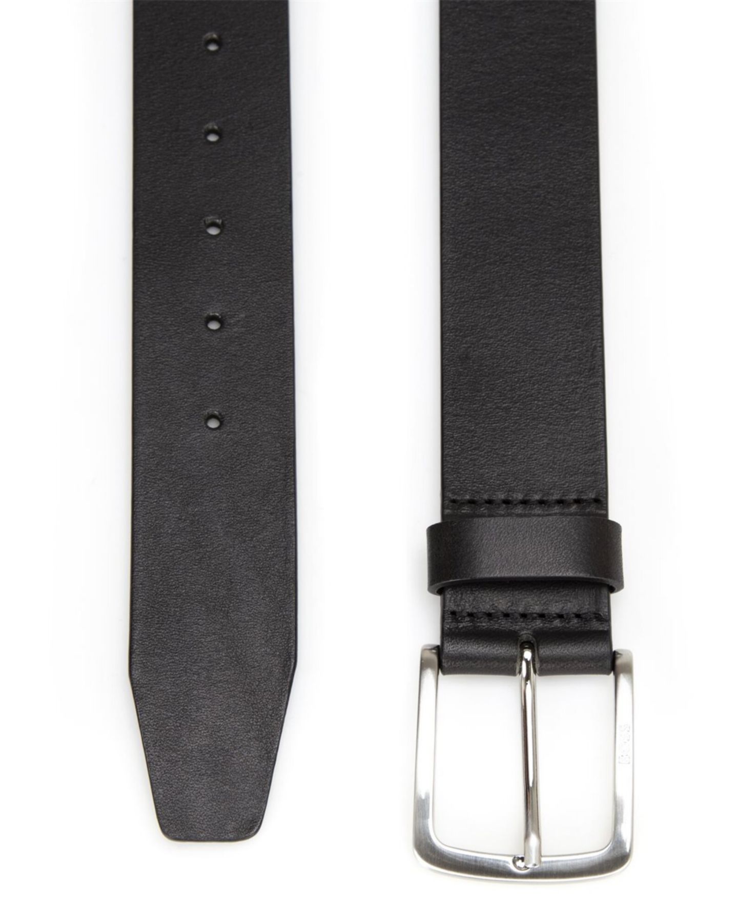 Мужской ремень BOSS Casual Smooth Leather Belt, цвет: Чёрный — фото 3