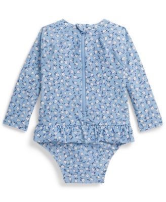 Baby Girls' Floral Ruffled One-Piece Rash Guard