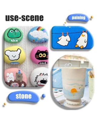 12 Colors Soft and Hard Double-Headed Straight Liquid Acrylic Pen, Student DIY Graffiti Pen for Rock Painting, Wood, Ceramic and DIY Crafts