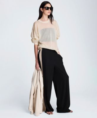 Women's Oversized Sheer Crewneck Sweater