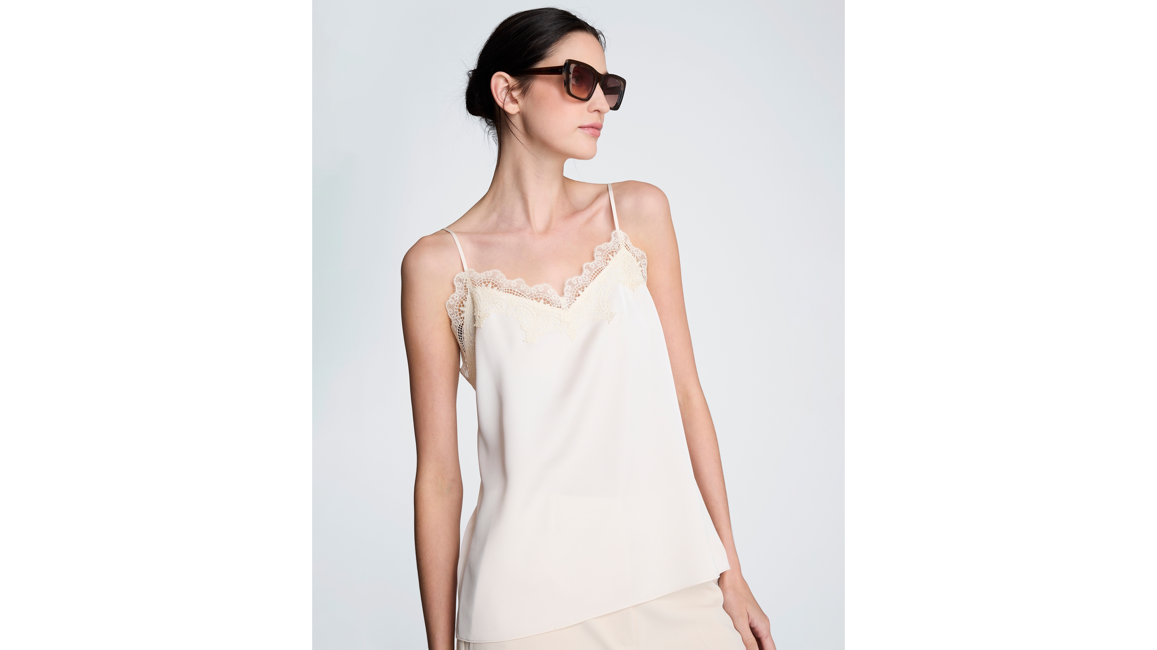 Kenneth Cole Women's Lace Trim V-Neck Camisole Top