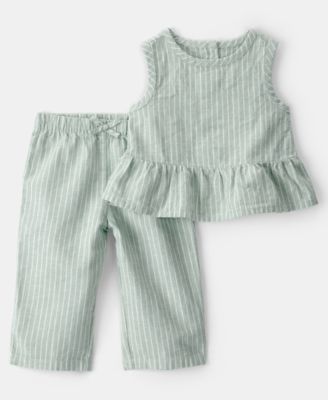 Baby Girls' Sleeveless Top and Pants, 2-Piece Set