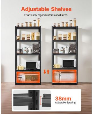 5-Tier Storage Shelves, 2000-Lb Capacity, 18"D x 32"W x 72"H, Adjustable Metal Utility Rack