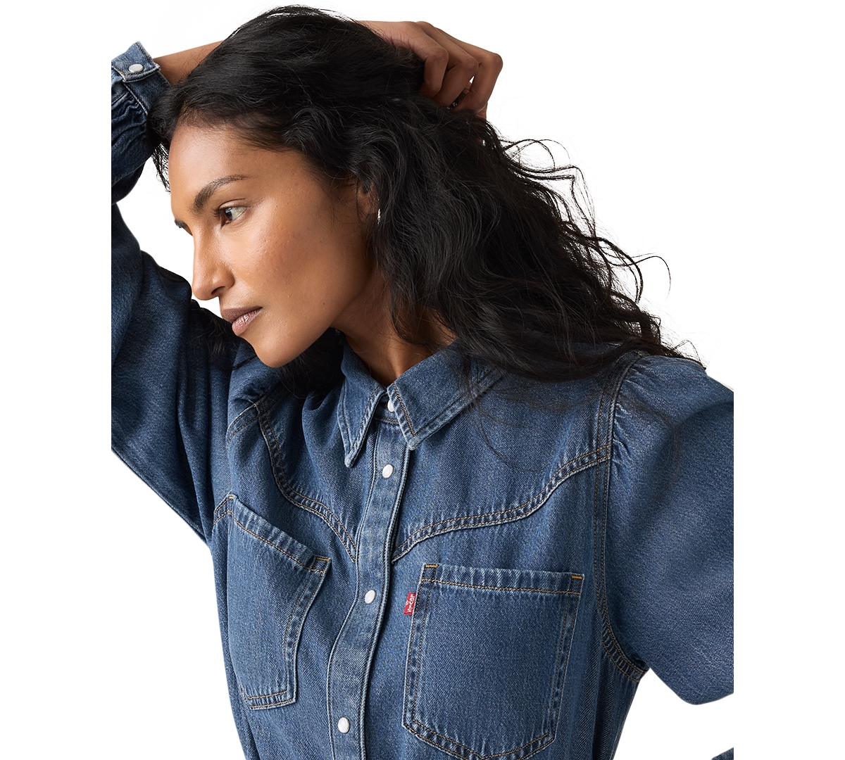Levi's Women's Point Collar Long-Sleeve Dress
