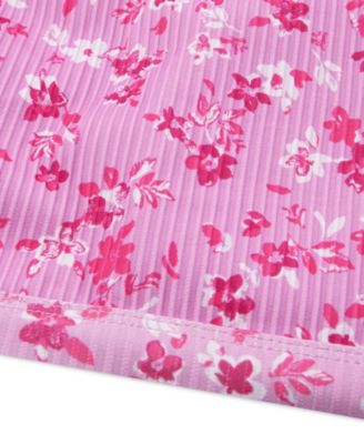 Girls' Scoop Neck Top & Swim Bottoms, 2-Piece Set