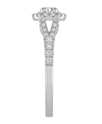Diamond Halo Engagement Ring (3/4 ct. t.w.) in 14k White or Yellow Gold