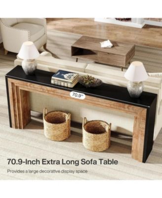 70.9-Inch Long Console Table, Farmhouse Narrow Wooden Sofa Table Behind The Couch for Living Room, Entryway, Hallway, Foyer