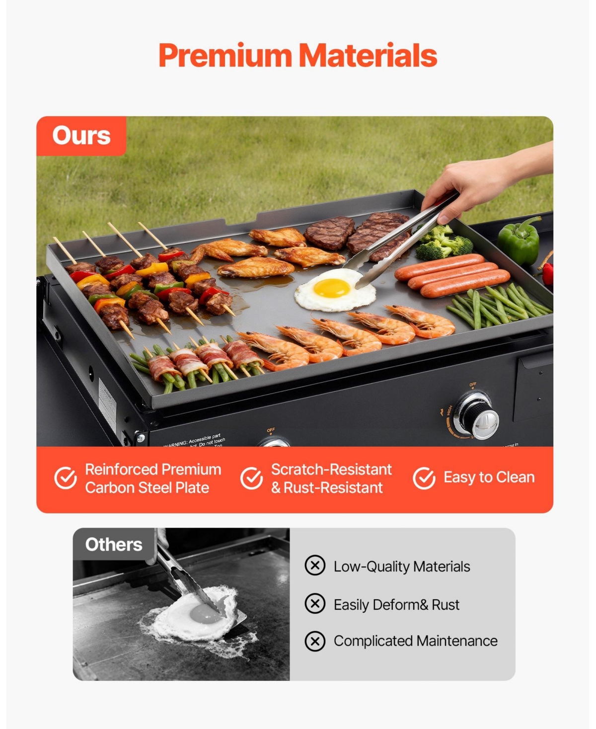 Mecale 2-Burner Propane Gas Griddle, 28", Foldable Flat Top w/ Wheels, 30,000 Btu, Pulse Ignition, Outdoor