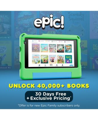 7" A7 Educational Kids Tablet with Epic! and Lingokids 32GB with Parental Controls & Kid-Proof Case