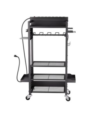5-Tier Tool Organizer Cart w/ Charging Station, 8 AC Outlets, Rolling Drill Holder & Battery Storage