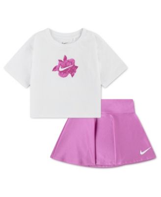 Girls' Toddler 2T-4T Move with Nature Shine Crewneck T-Shirt and Scooter Shorts, 2-Piece Set