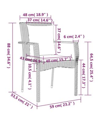 Garden Chair Black PE Rattan Standard Size Durable Garden Chair