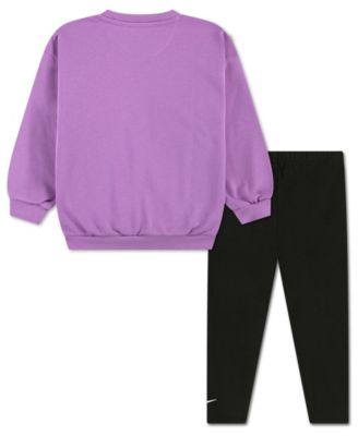 Girls' Toddler 2T-4T Lace It Up Long-Sleeve Top and Leggings, 2-Piece Set