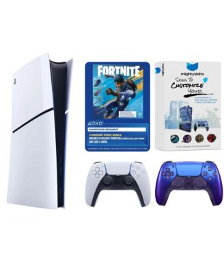 PlayStation 5 Digital Fortnite Flowering Chaos Bundle with Extra Controller and MightySkins Code