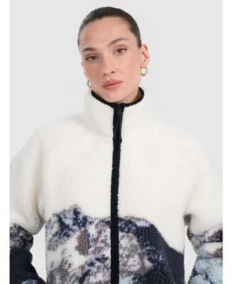 Women's Unisex sherpa fleece oversize with stand-up collar