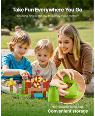 Magnetic Blocks, 100-Piece Magnet Block Building Set for Kids Ages 3