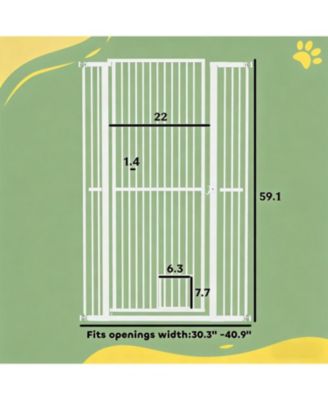 Tall & Extra Wide Heavy Duty Pet Gate for Large Dogs in White