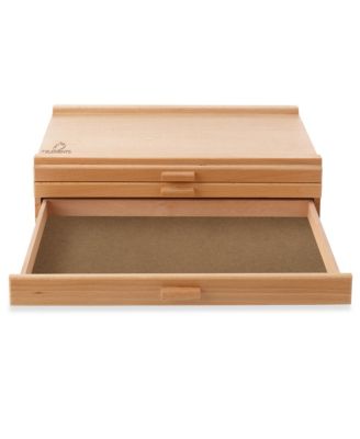 3 Drawer Wooden Artist Storage Supply Box for Pastels, Pencils, Pens, Markers, Brushes and Tools