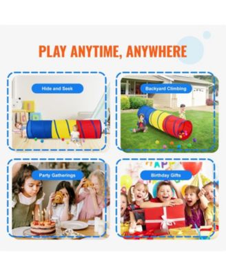 Kids Play Tunnel Tent for Toddlers, Colorful Pop Up Crawl Tunnel Toy for Baby