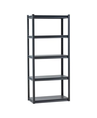 5-Tier Storage Shelves, 2000-Lb Capacity, 16"D x 32"W x 72"H, Adjustable Metal Utility Rack, Black