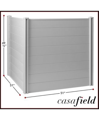 48" x 48" Privacy Screen - Outdoor Vinyl Fence Panel Enclosure for AC / Trash Bins / Pool Equipment - Gray