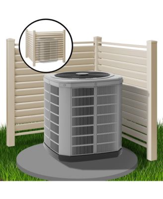 48" x 48" Louvered Privacy Screen - Outdoor Vinyl Fence Panel Enclosure for AC / Trash Bins / Pool Equipment - Tan