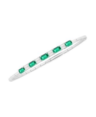 Lab Grown Emerald (1-1/3 ct. t.w.) And White Sapphire (1/3 ct. t.w.) Bracelet in Sterling Silver (Also Available in Ruby)