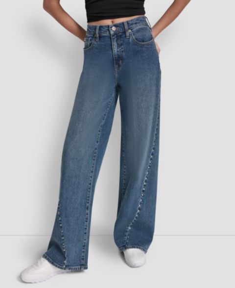 Женские джинсы DKNY Jeans High-Rise Modern Wide Leg, цвет: Richmond