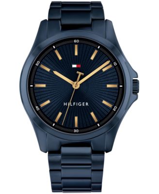 Men's Quartz Ionic Plated Blue Stainless Steel Bracelet Watch, 42mm